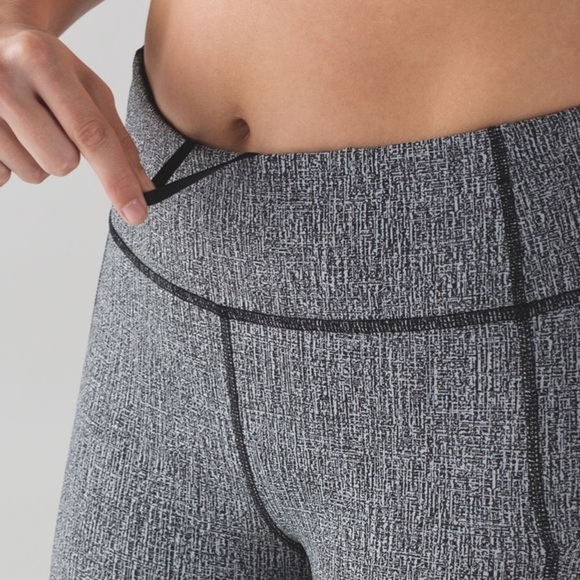 Lululemon Pace Rival Crop (19") Cross Hatch Heather Black Ice Grey/Black… - Picture 8 of 11